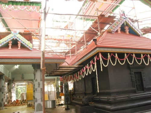 Shri Ayyappa Swamy Temple Sabarimala Kerala sacred Hindu pilgrimage shrine dedicated to Lord Ayyappa in Western Ghats India 