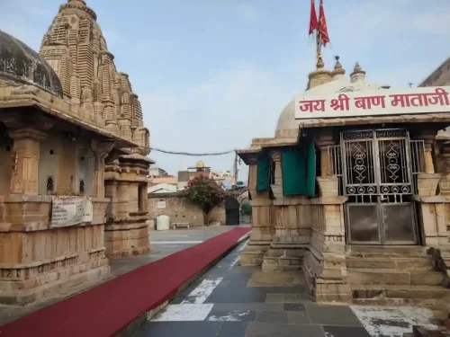 Shri Baan Mata Ji Temple Chittorgarh Ancient royal shrine inside Chittorgarh Fort dedicated to the tutelary deity of the Mewar dynasty featuring intricate stone carvings Rajasthan.