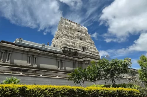Shri Doddabasavanna Temple Bangalore with Dravidian architecture and ornate white gopuram Karnataka
