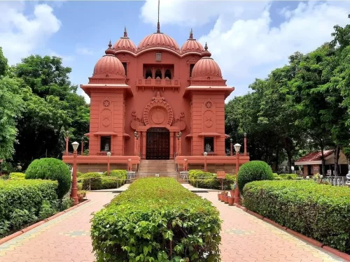 Shri Ramakrishna Ashrama Rajkot spiritual center and historic temple surrounded by lush gardens in Gujarat