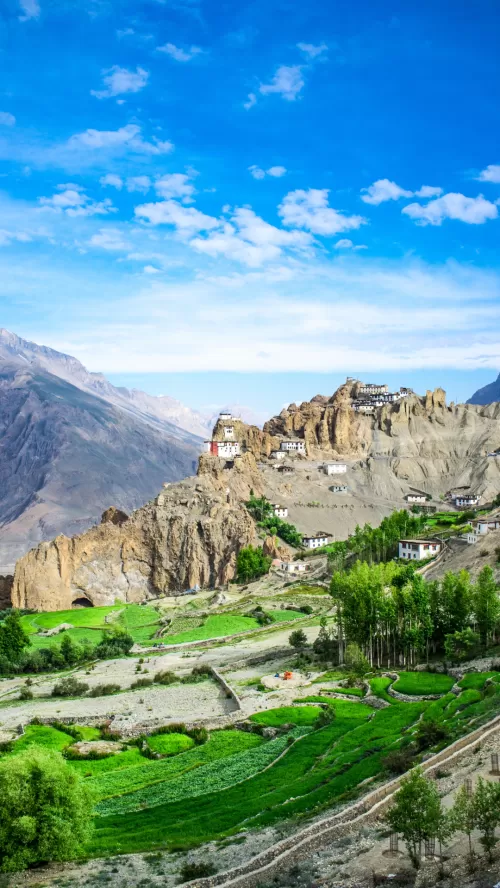 Kaza, Spiti Valley – Key Monastery and green valley landscape featured in Himachal Pradesh tour packages