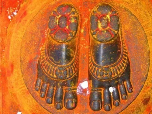 Srivari Padalu, sacred footprints of Lord Venkateswara on Narayanagiri Hill in Tirumala, Andhra Pradesh. 