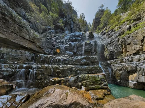 Talakona Waterfalls, highest waterfall in Andhra Pradesh with scenic forest and rocky cascades in Tirupati.