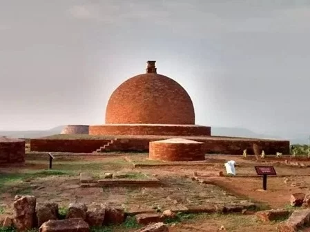 Thotlakonda, ancient Buddhist stupa and archaeological site overlooking Visakhapatnam coast in Andhra Pradesh.