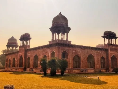 Tomb of Mariam-uz-Zamani Agra Mughal sandstone mausoleum with domed pavilions, historic monument Uttar Pradesh