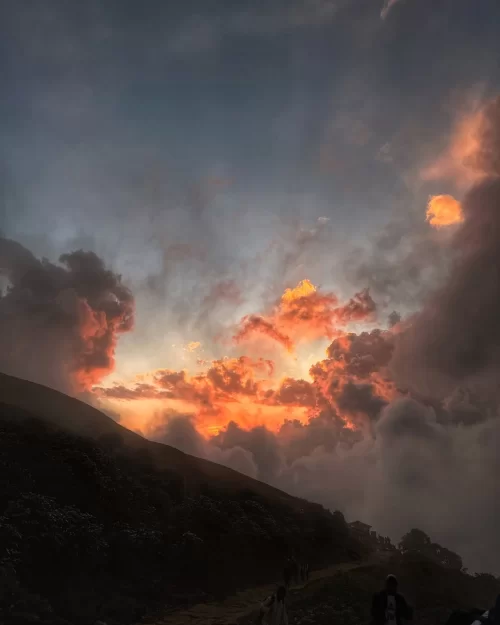 Tungnath, Uttarakhand – dramatic sunset clouds over Himalayan trail featured in Uttarakhand tour packages