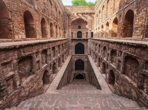 Ugrasen Ki Baoli Delhi, historic stepwell with ancient stone architecture and famous heritage attraction in India.