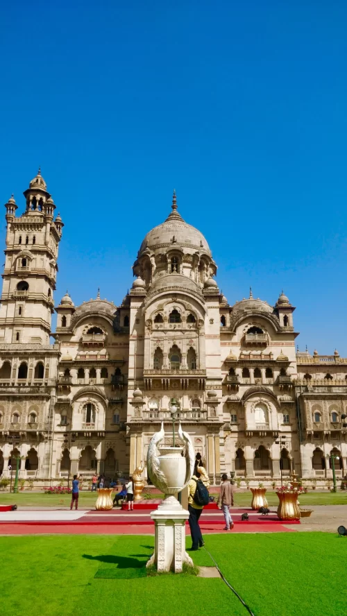 Laxmi Vilas Palace in Vadodara Gujarat showcasing grand Indo Saracenic architecture and royal heritage a major attraction included in Gujarat tour packages