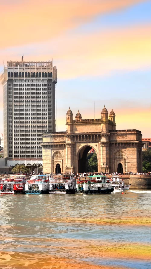 Gateway of India iconic historic arch monument overlooking Arabian Sea in Mumbai Maharashtra India Maharashtra tour packages
