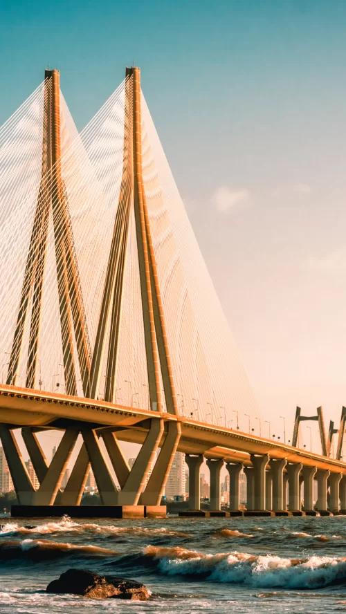 Bandra Worli Sea Link iconic cable stayed bridge over Arabian Sea in Mumbai Maharashtra India Maharashtra tour packages