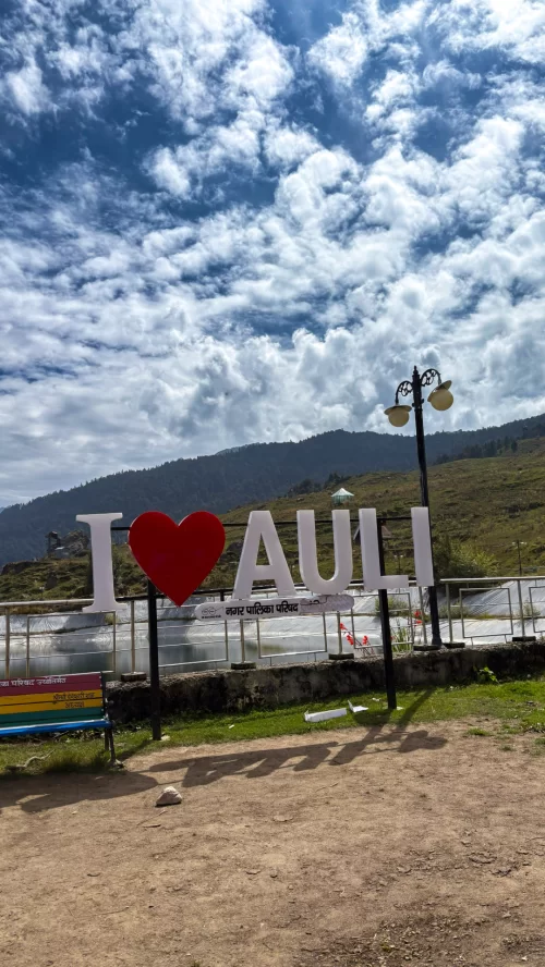 I Love Auli viewpoint near Rishikesh featured in Uttarakhand tour packages