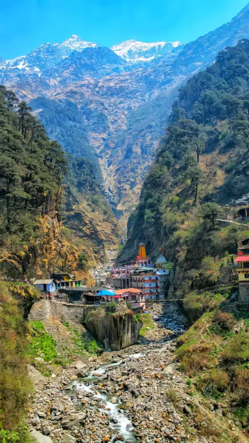 Yamunotri Temple valley, Uttarakhand – sacred Char Dham pilgrimage destination in Uttarakhand tour packages