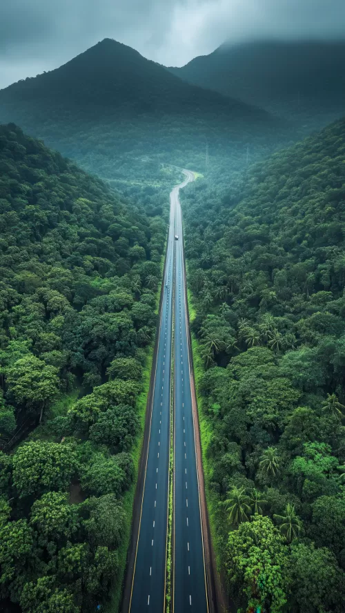 Lonavala highway scenic road through lush green Sahyadri mountains and Western Ghats landscape in Maharashtra India Maharashtra tour packages