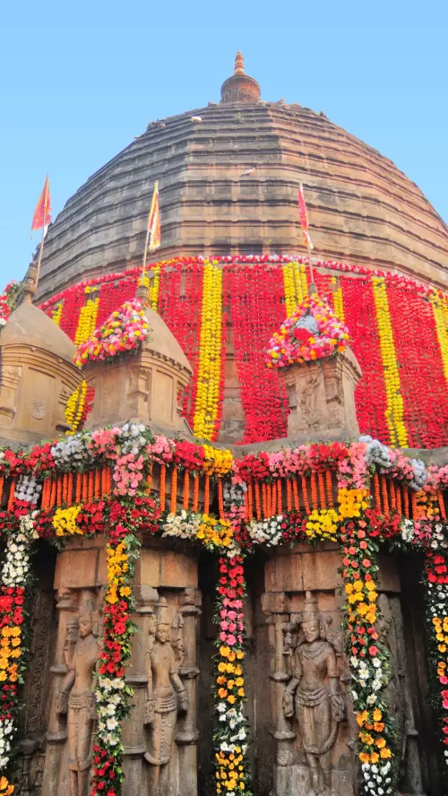 Kamakhya Temple in Guwahati Assam beautifully decorated with colorful flowers showcasing spiritual heritage in Assam tour packages