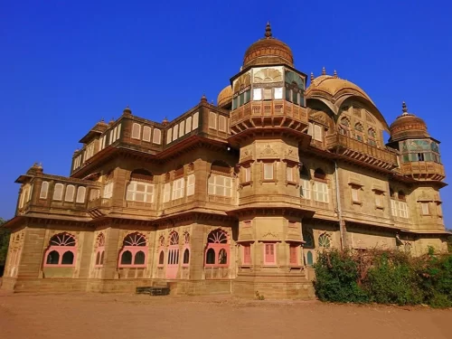 Vijay Vilas Palace Mandvi, majestic royal heritage palace with Rajput architecture, iconic tourist attraction in Kutch Gujarat.
