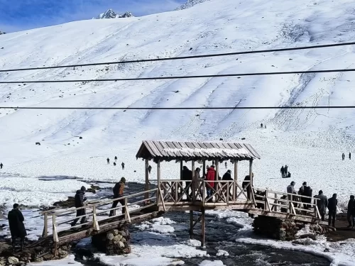 Zero Point Lachung North Sikkim snow covered high altitude destination near Indo China border with Himalayan views