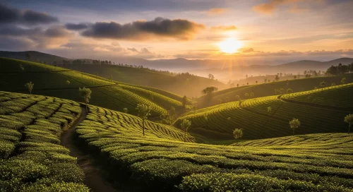 Hampi ruins at Karnataka during sunset, featuring the Stone Chariot and boulder landscape, adventure Karnataka tour package.