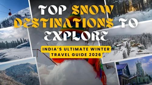 Top snow destinations in India winter landscapes with mountains, snow valleys and scenic hill stations in India winter tour packages.
