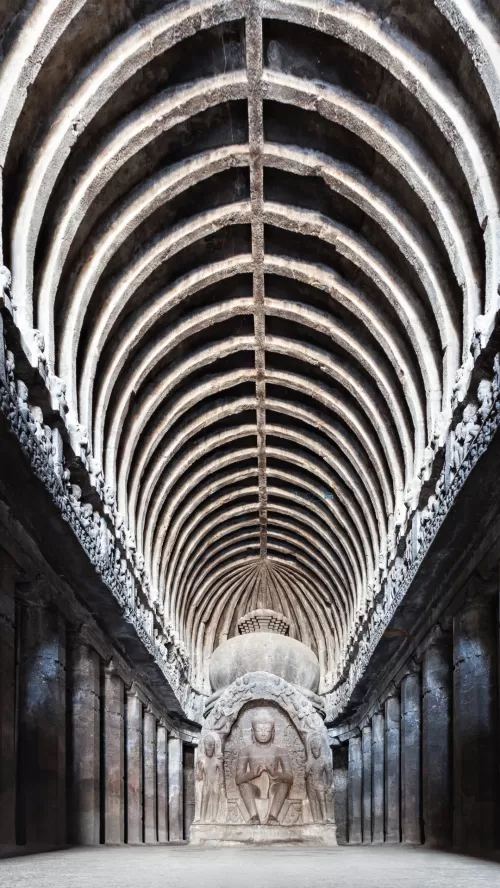 Ellora Caves ancient rock cut cave temple architecture with Buddhist sculpture heritage site in Maharashtra India Maharashtra tour packages